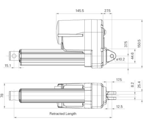 High-Speed Robust DC Linear Actuators Waterproof 20~1000mm Stroke